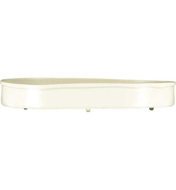 Metal Candle Platter Large Oval - Stone White