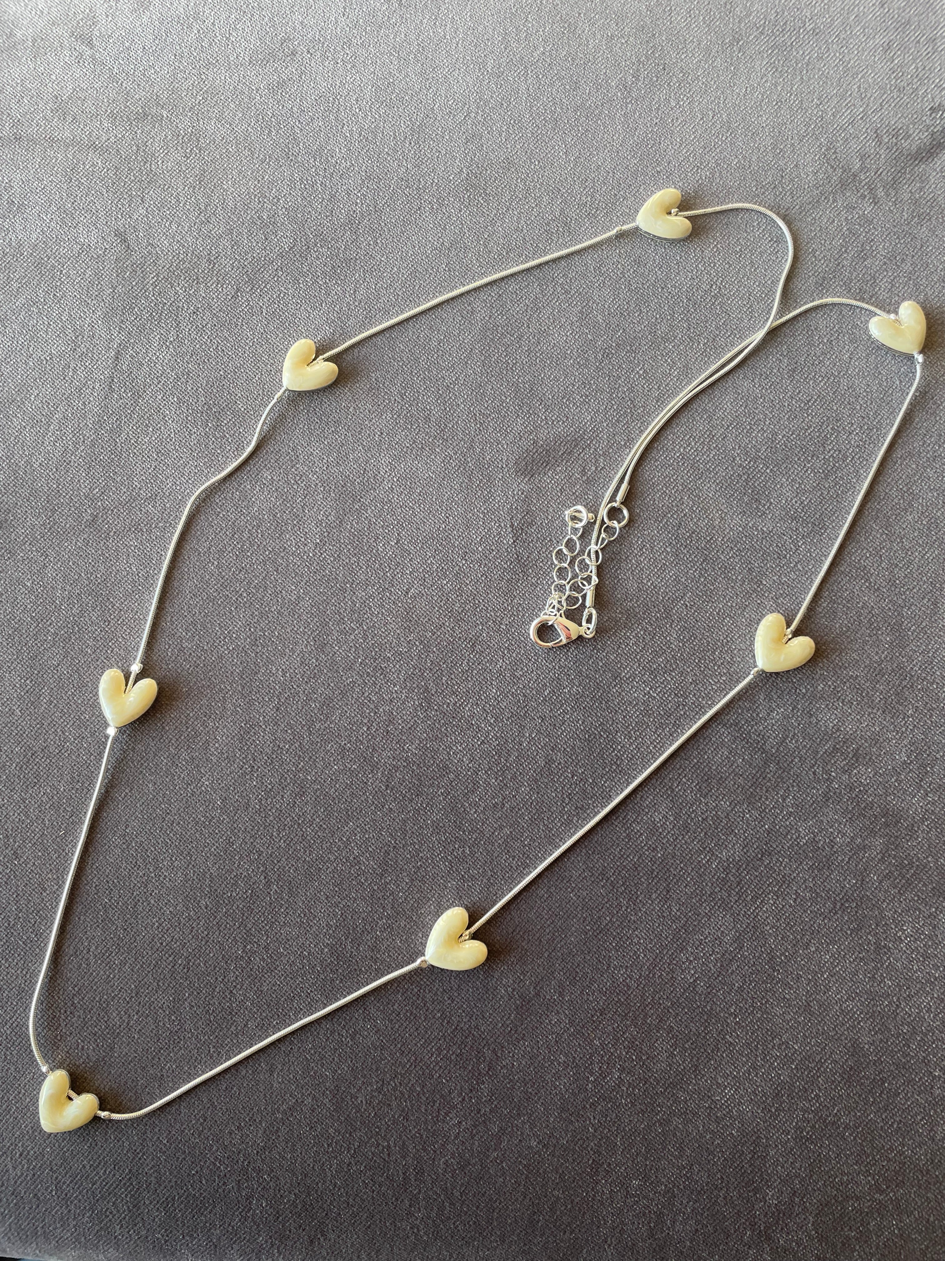 Jess &  Lou Heart Pearlescent Necklace | Simple Timeless Jewellery | Sky & Leaf