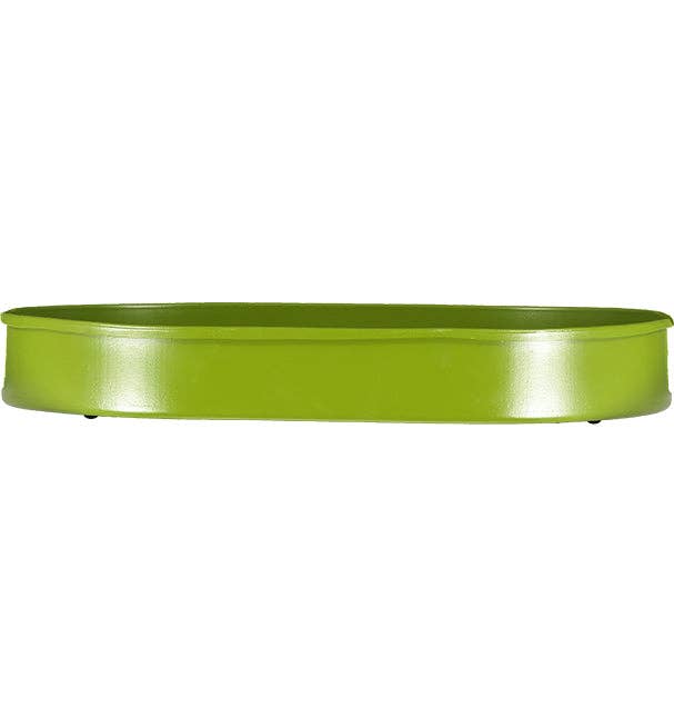Metal Candle Platter Large Oval - Olive