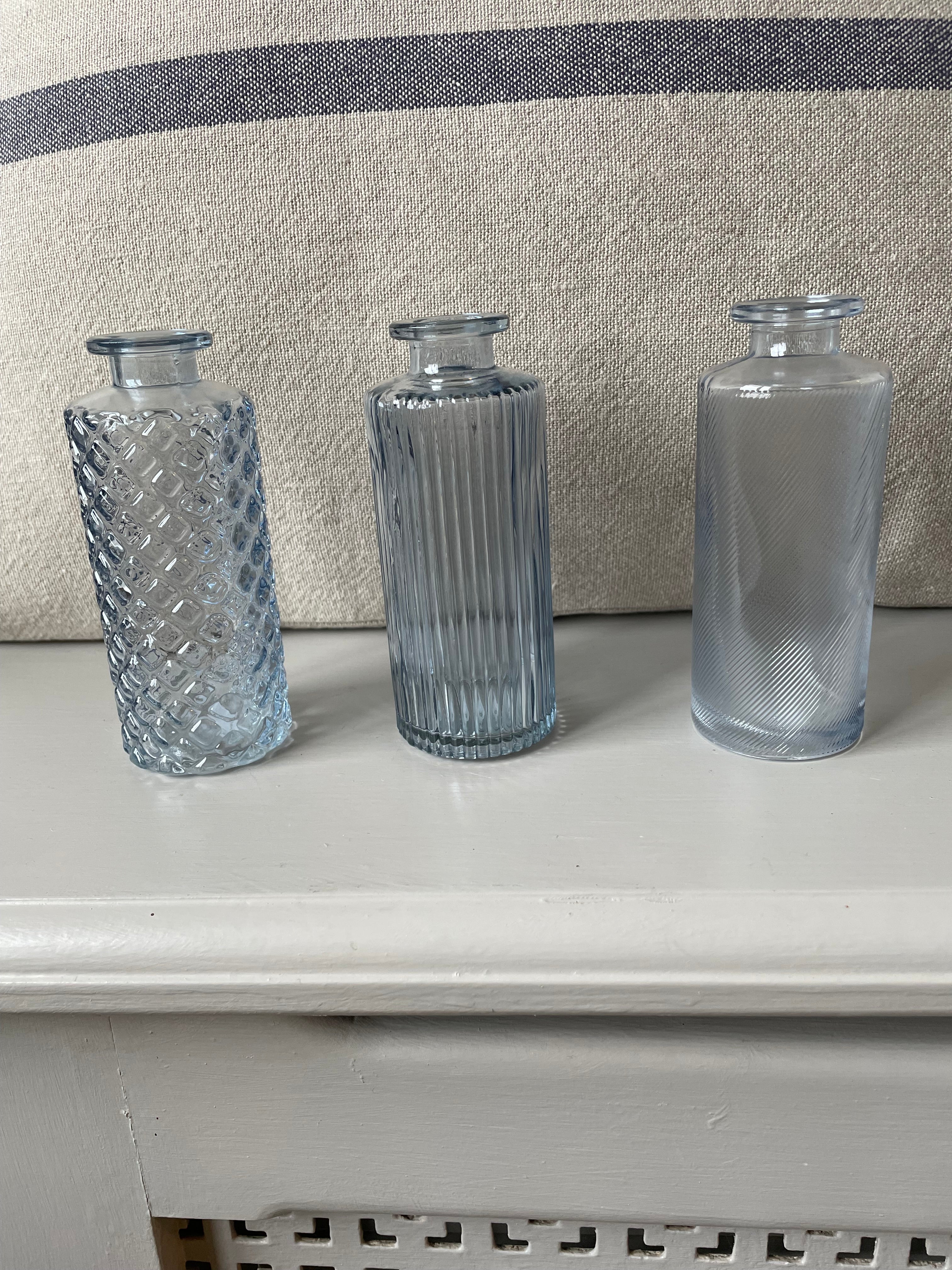 CLEAR GLASS BOTTLE VASES - ALANIS