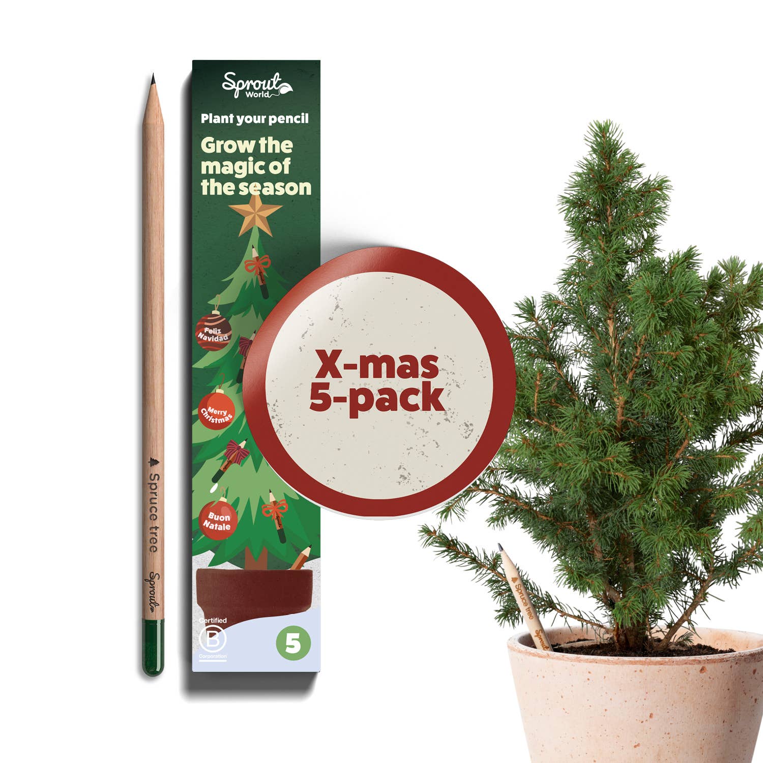 SproutWorld Plantable Pencils | X-mas · 5 pack