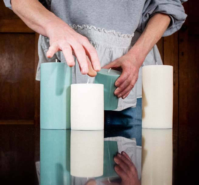 10cm Small SOLID Pearl White Pillar Candle