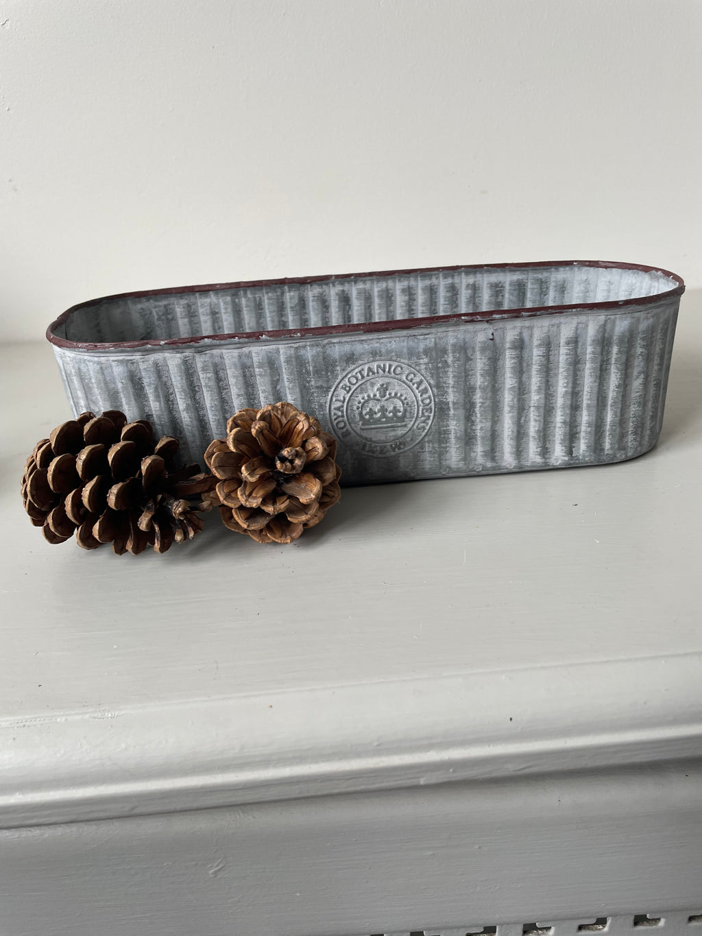 KEW GARDENS LONG RIBBED ZINC PLANTER