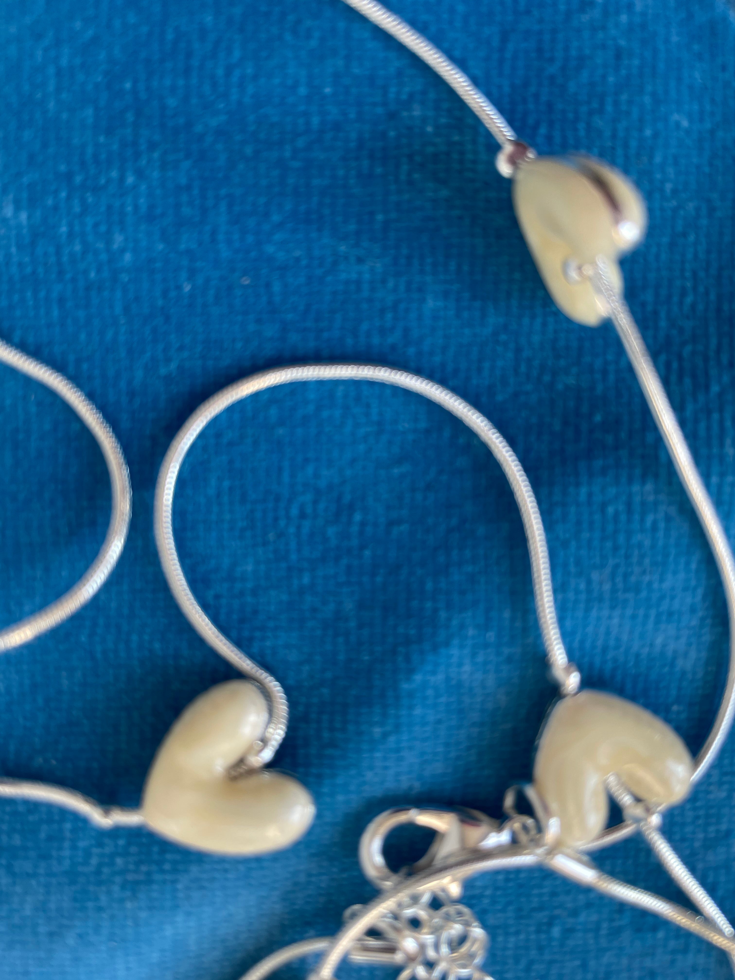 Jess &  Lou Heart Pearlescent Necklace | Simple Timeless Jewellery | Sky & Leaf