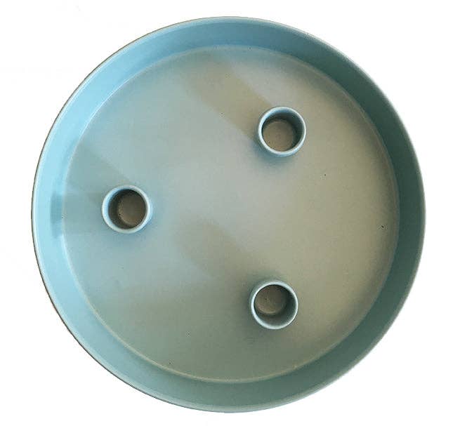 Metal Candle Platter Small - Sky Blue