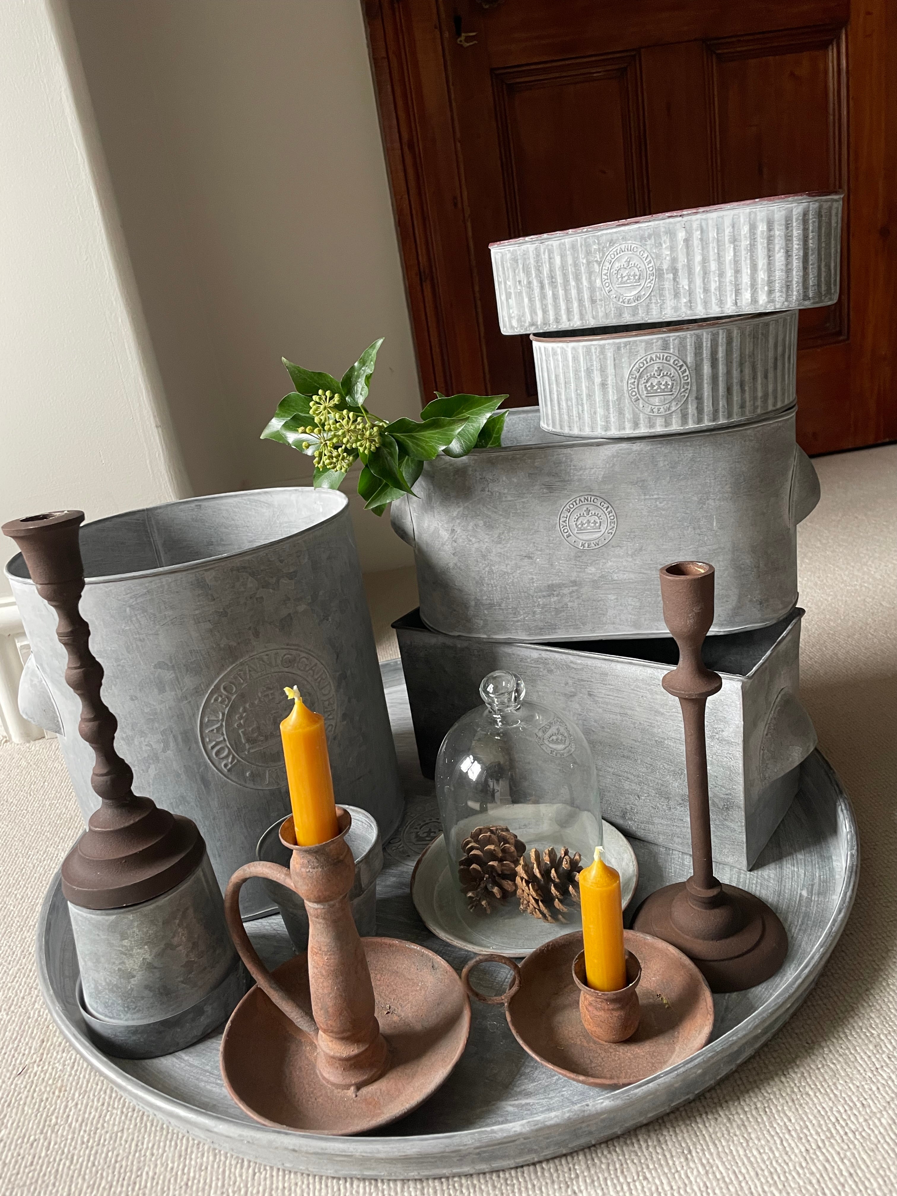 Kew Gardens Rectangular Planter|Zinc Metal Plant Pot|with handles