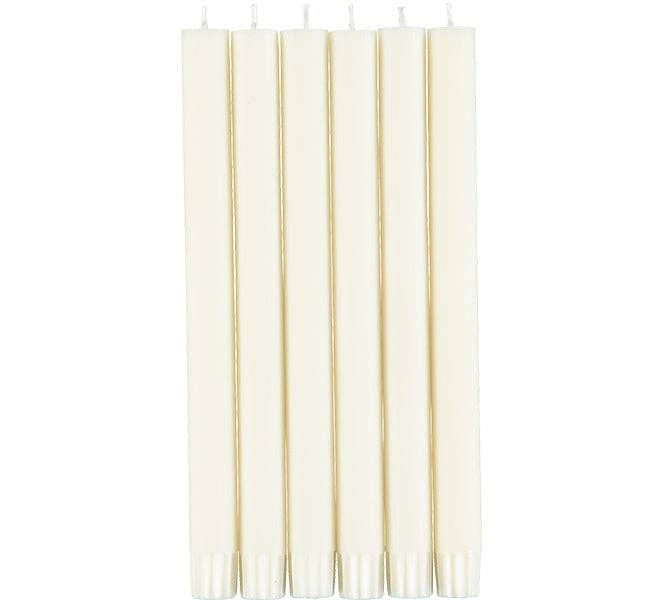 Pearl White Eco Dinner Candles, 25 per pack