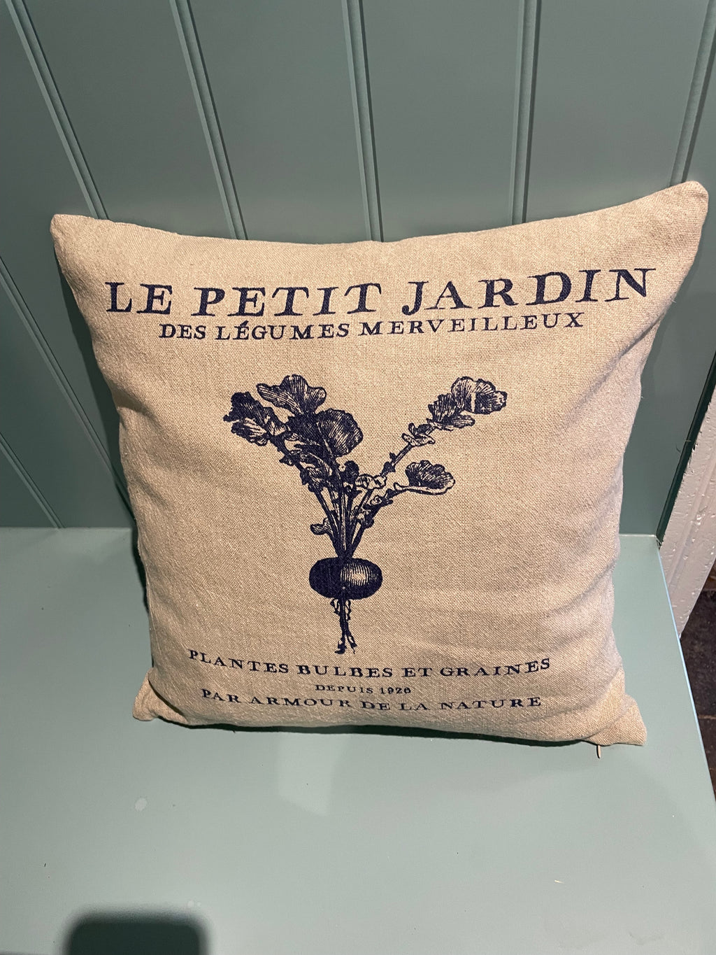 CUSHION VINTAGE LINEN/COT. LE PETIT JARDIN