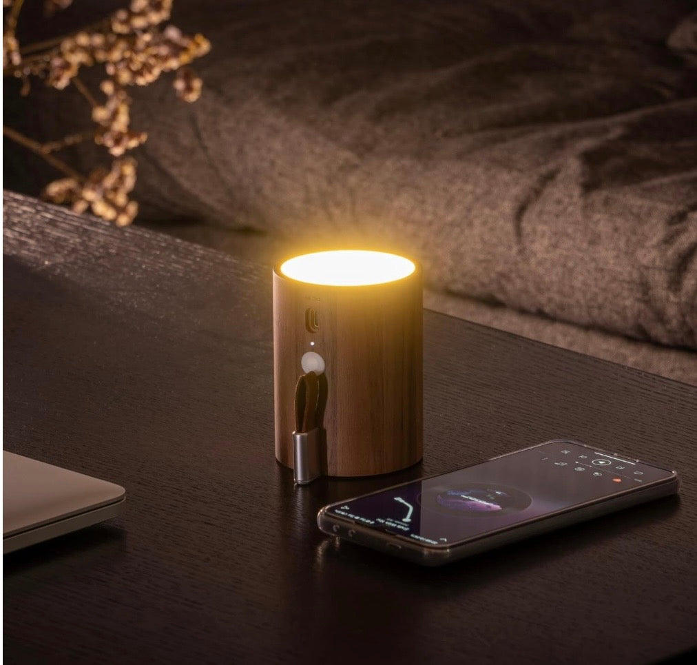 Gingko Drum Bluetooth Speaker | Rechargeable LED Light Untitled |Woodern Speaker