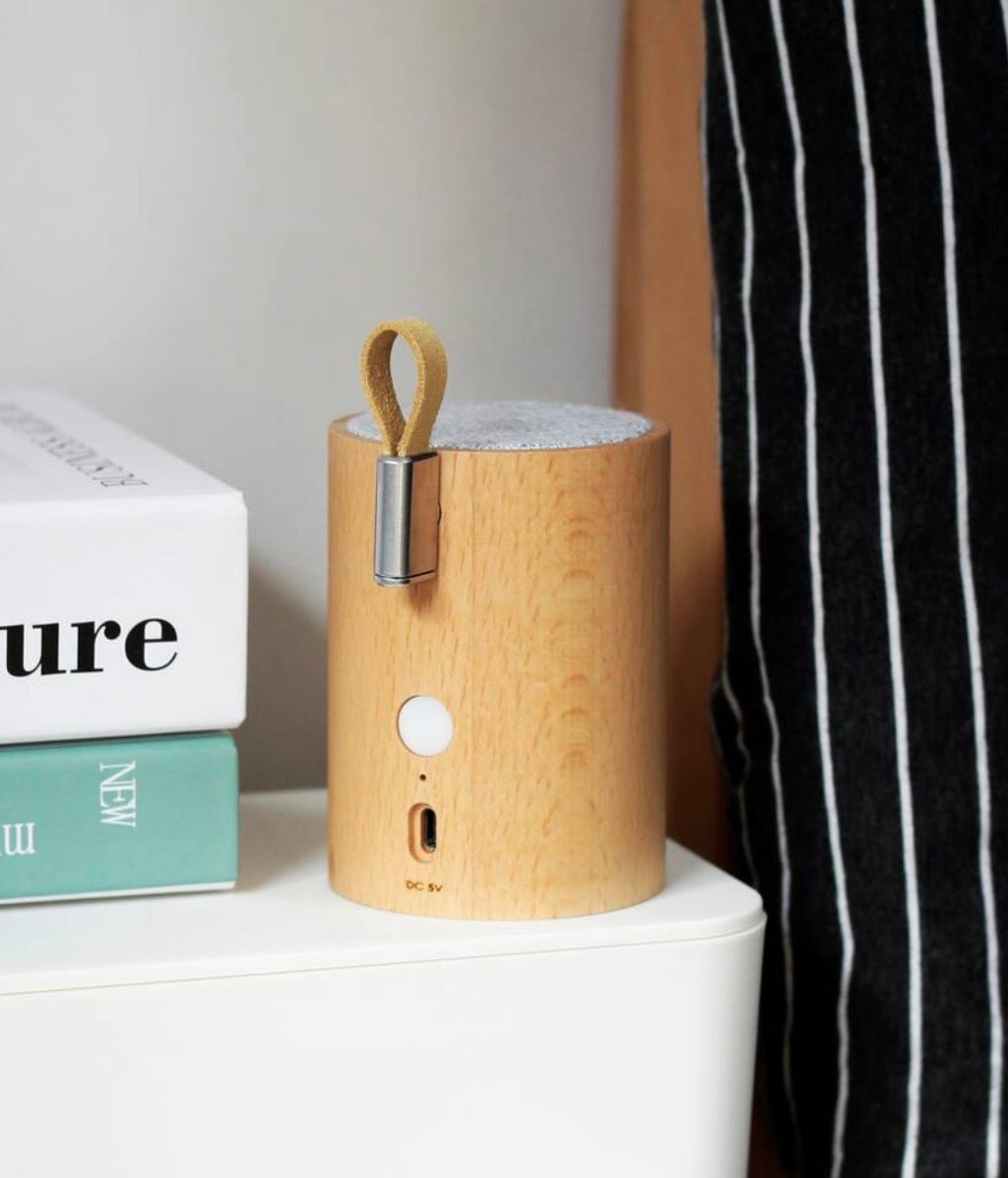 Gingko Drum Bluetooth Speaker | Rechargeable LED Light Untitled |Woodern Speaker