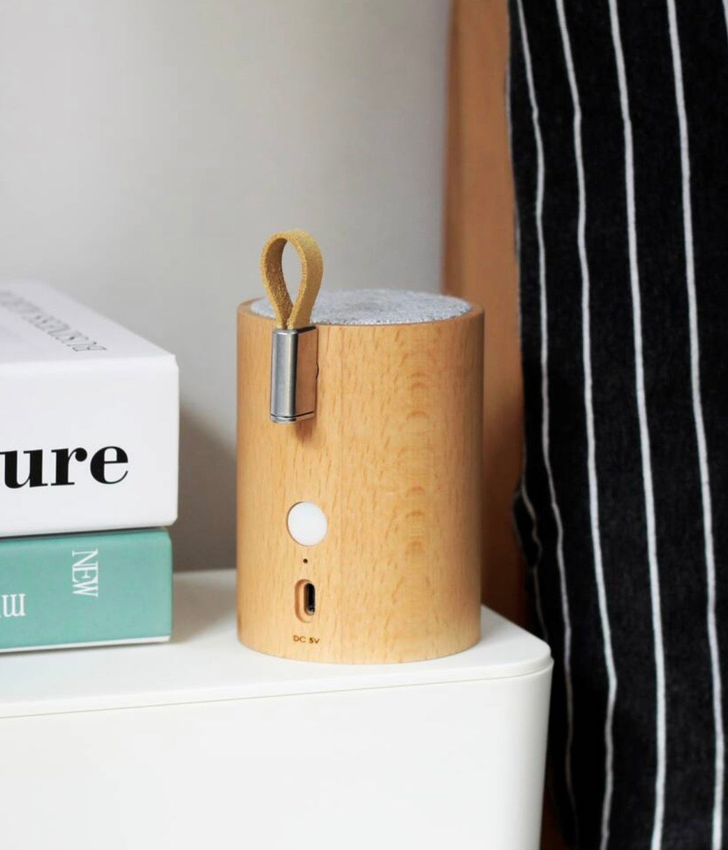 Gingko Drum Bluetooth Speaker | Rechargeable LED Light Untitled |Woodern Speaker