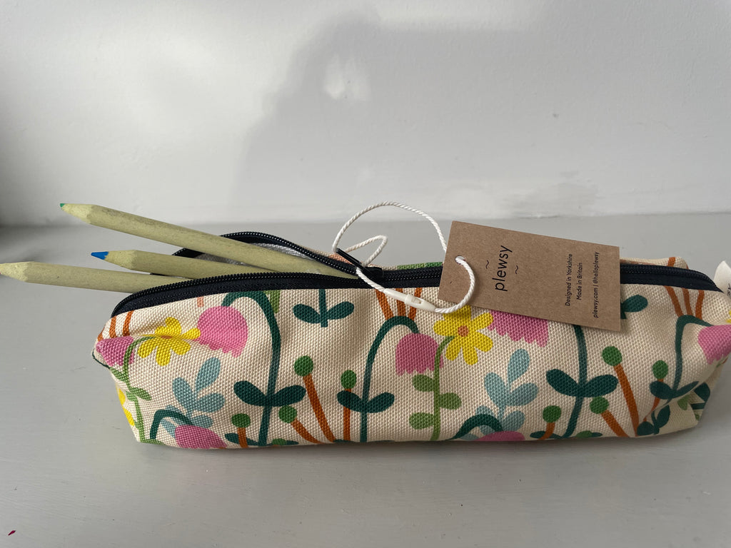 Posy Floral Pencil Case | Cotton Stationery Pouch | Made in Britain
