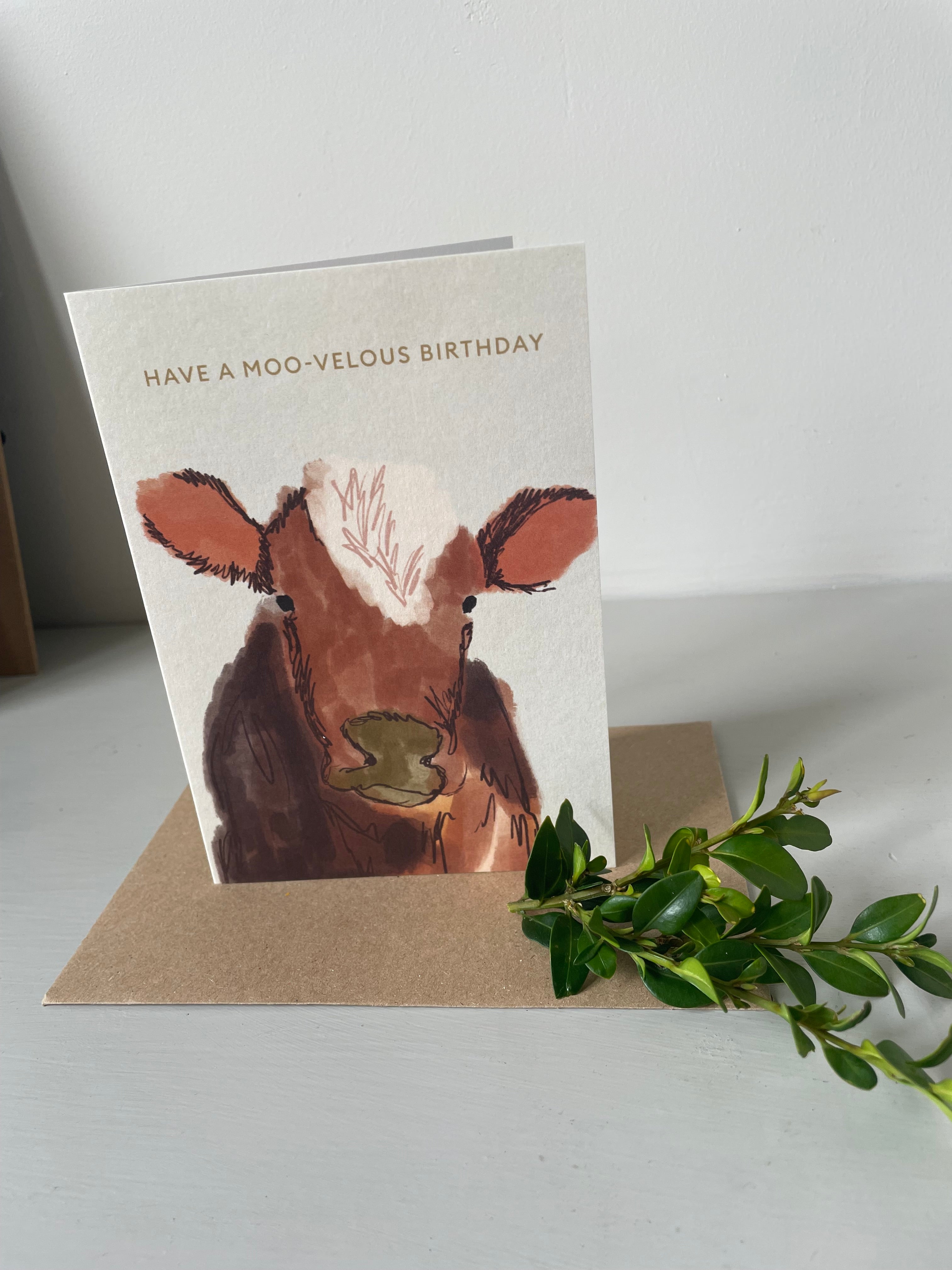 Moo-velous Cow Birthday Card | Stationery