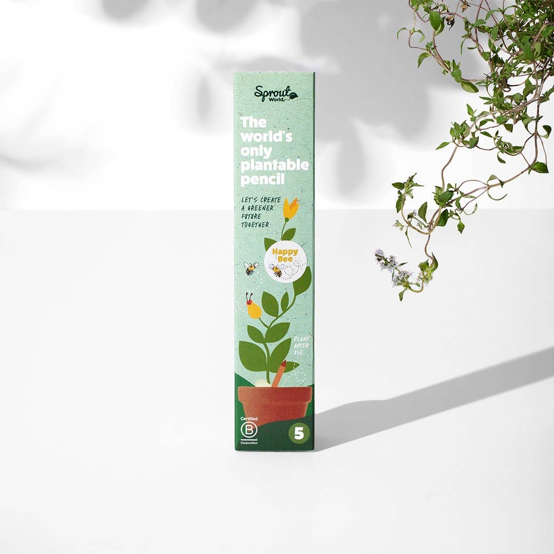 SproutWorld Plantable Pencils | Happy Bee · 5 Pack