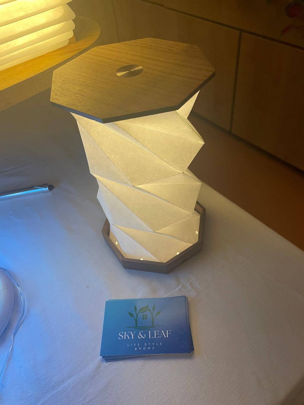 Gingko Twist Hexagon Lamp | Modern Folding LED Table Lamp