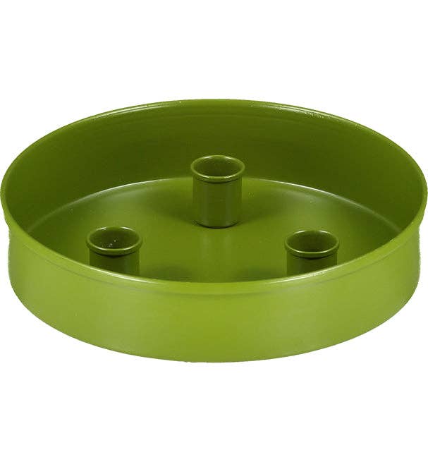 Metal Candle Platter Small- Olive