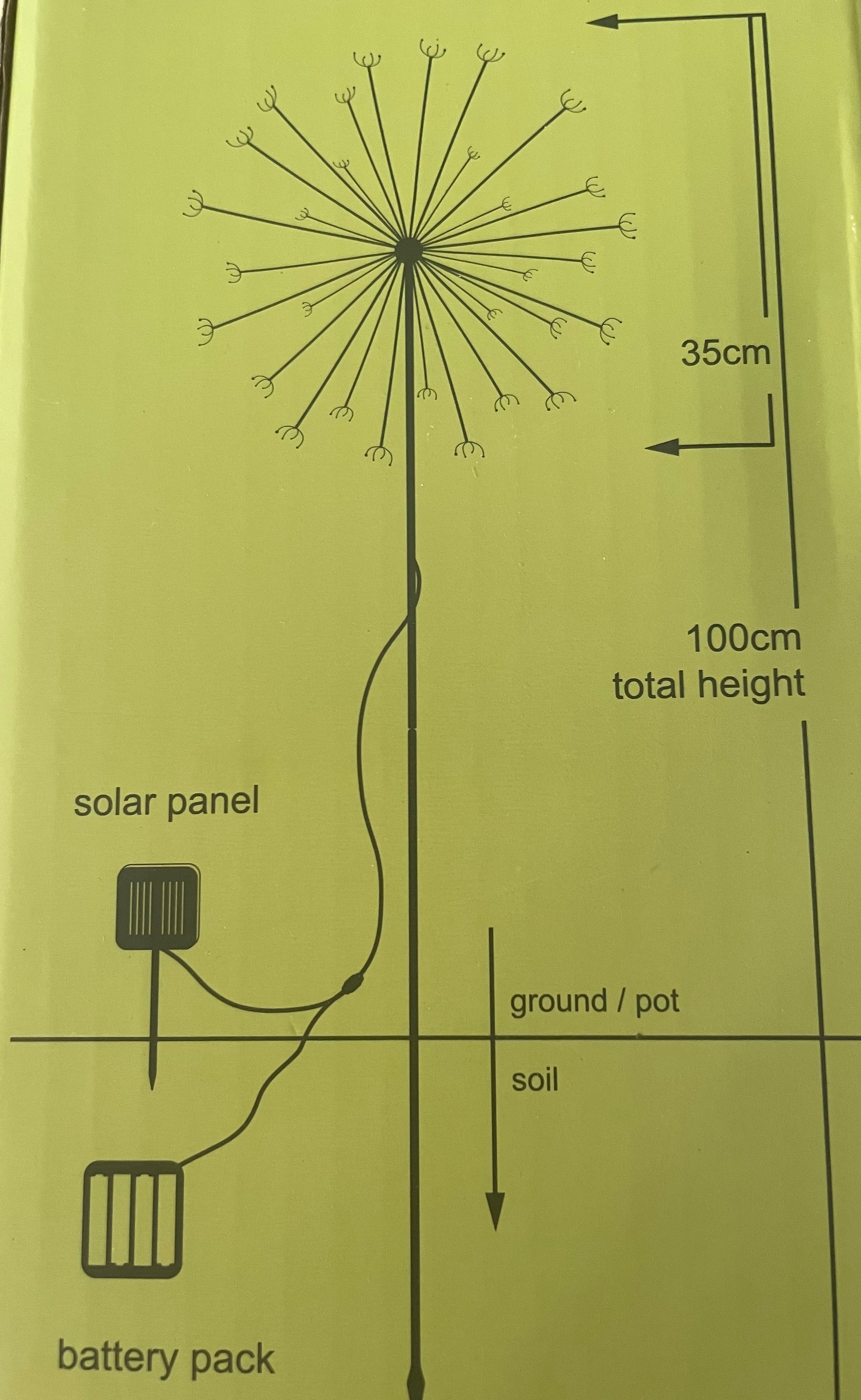 Twilight Solar LED Dandelion Garden Light – Warm White Outdoor Decorative Light