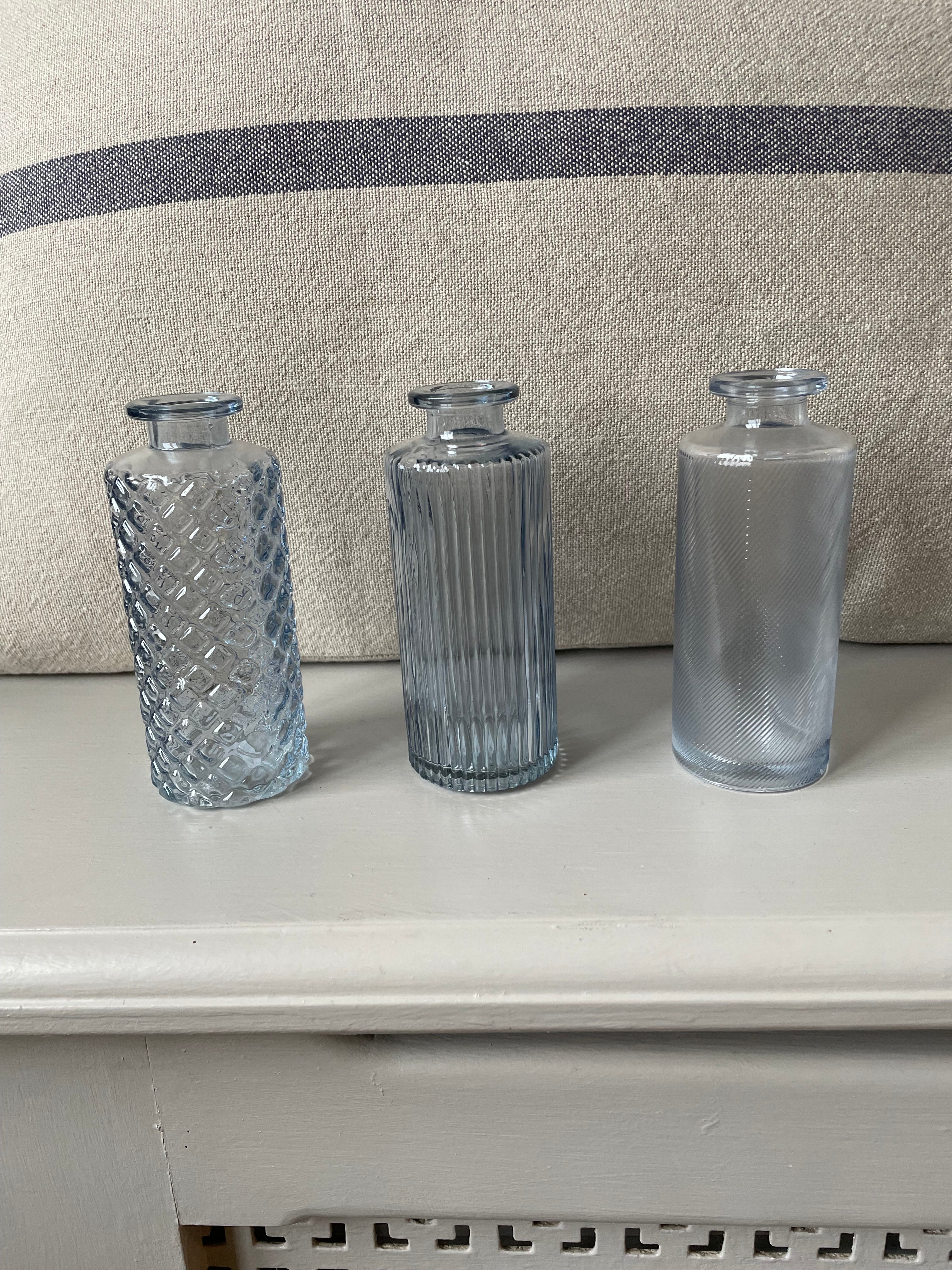 CLEAR GLASS BOTTLE VASES - ALANIS