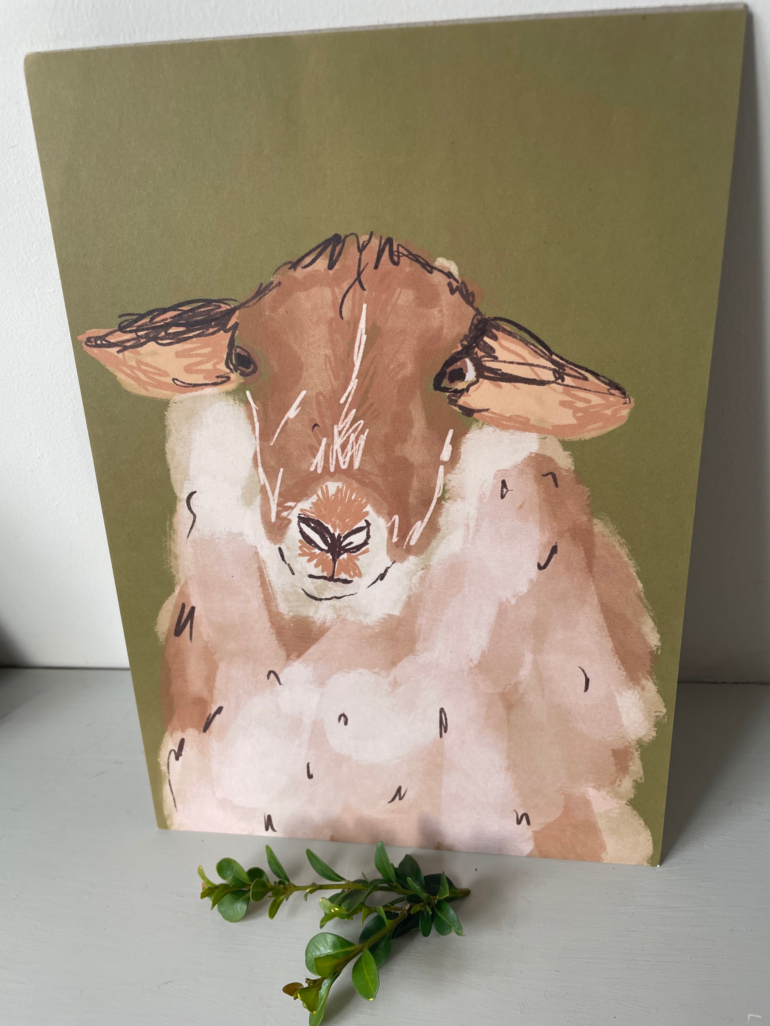 Plewsy A4 Sheep Print | Sustainable British Farmhouse Wall Art | Stationery