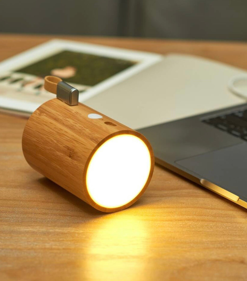 Gingko Drum Bluetooth Speaker | Rechargeable LED Light Untitled |Woodern Speaker