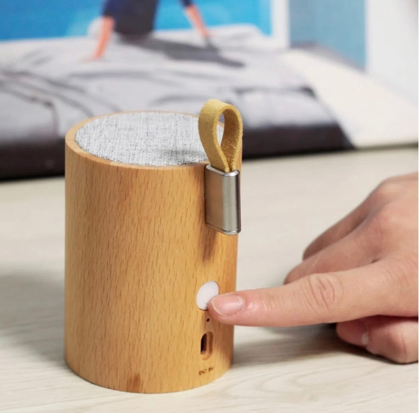 Gingko Drum Bluetooth Speaker | Rechargeable LED Light Untitled |Woodern Speaker