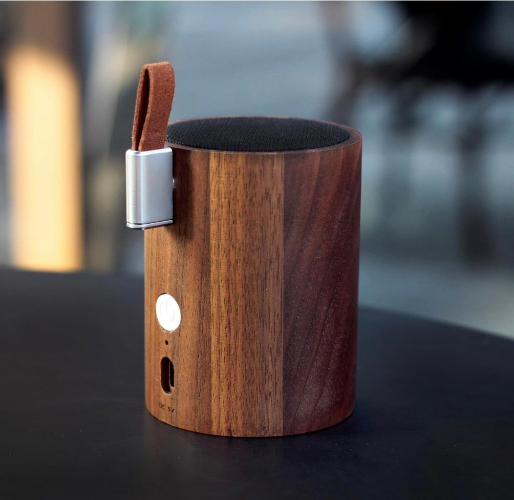 Gingko Drum Bluetooth Speaker | Rechargeable LED Light Untitled |Woodern Speaker