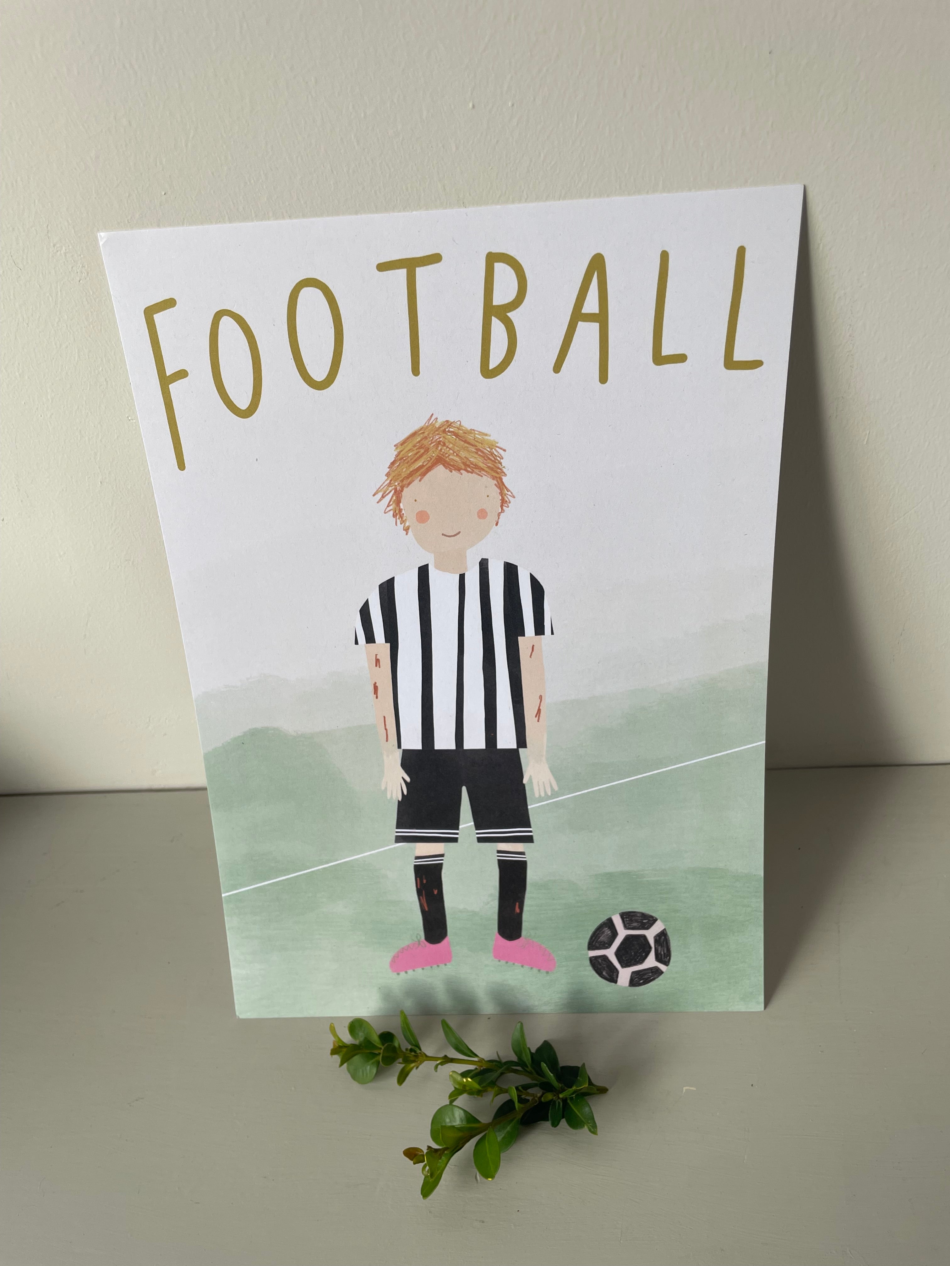 Plewsy Football Print – A4 Sustainable British Wall Art | Stationery