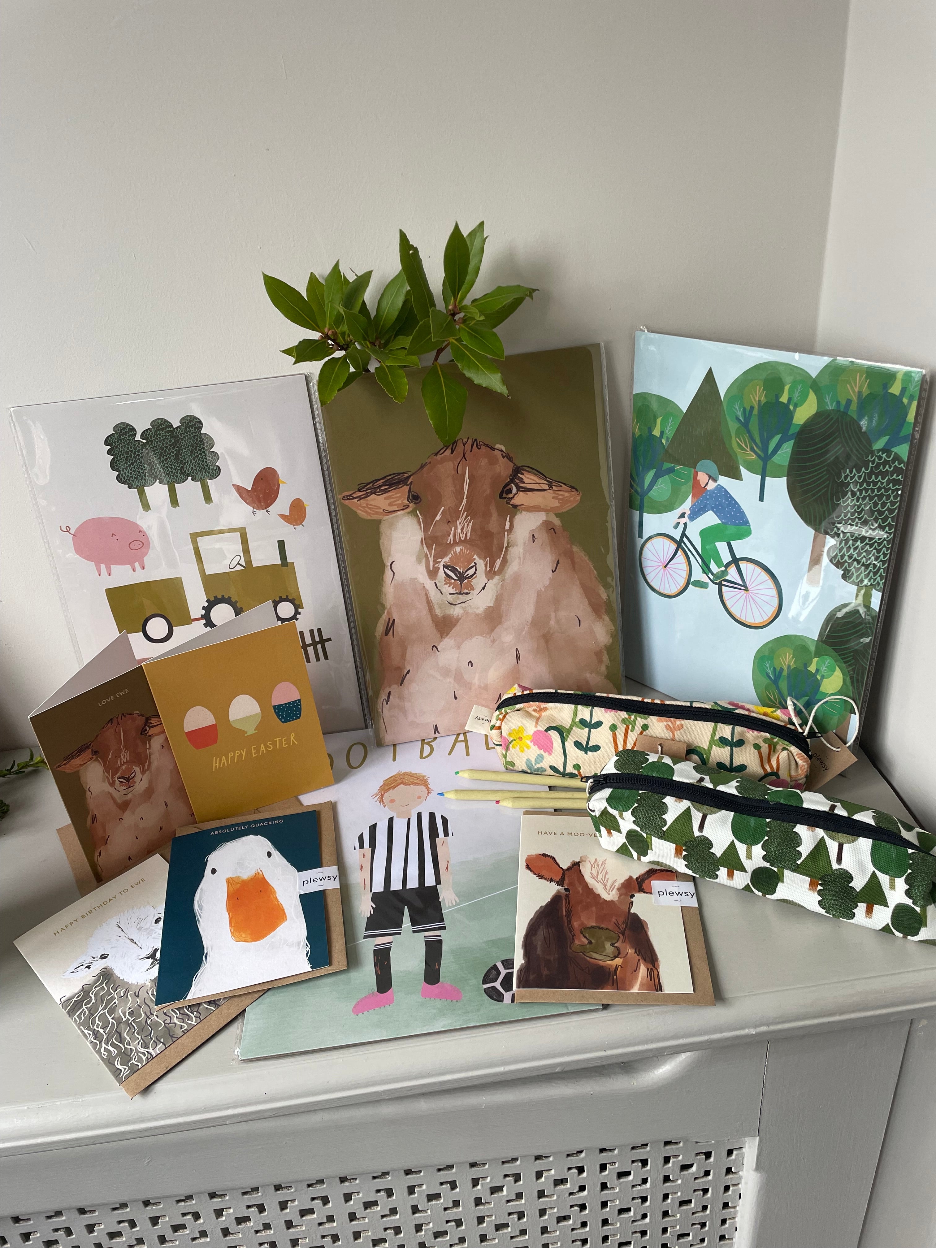 Plewsy Bike in a Forest A4 Print – Sustainable British Wall Art | Stationery