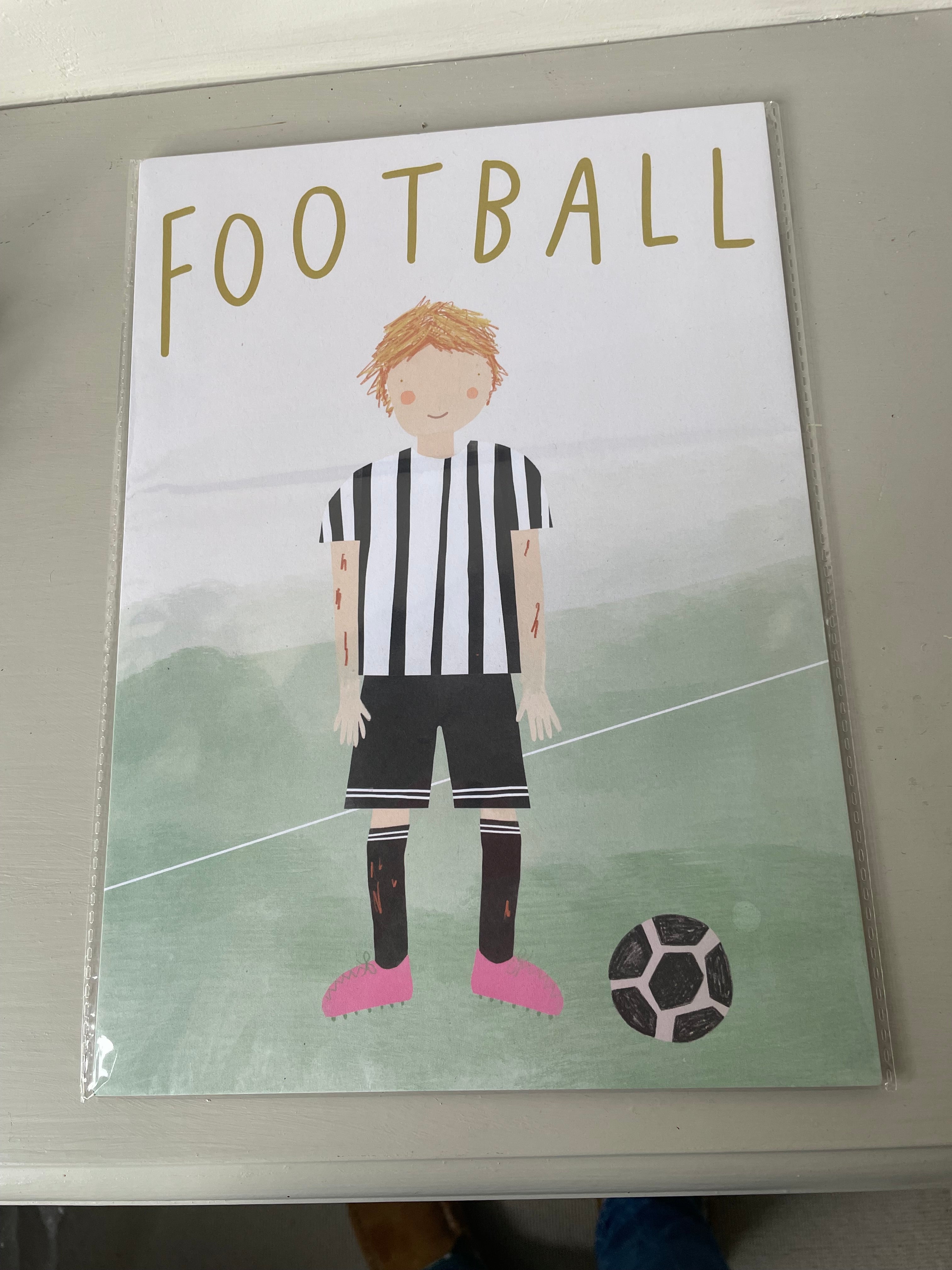 Plewsy Football Print – A4 Sustainable British Wall Art | Stationery