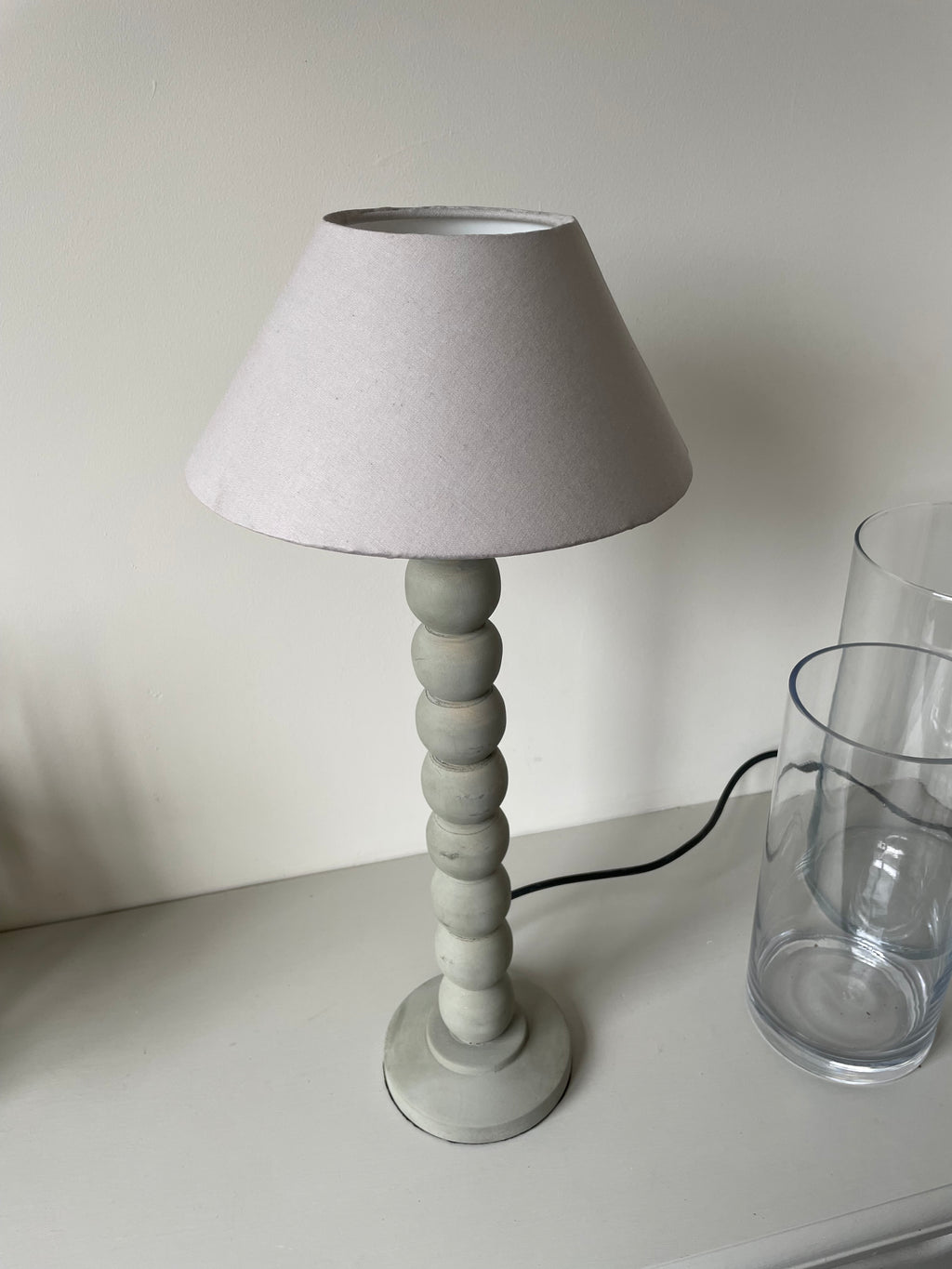 WOODEN LAMP KEUKENHOF ANTIQUE GREY LT.