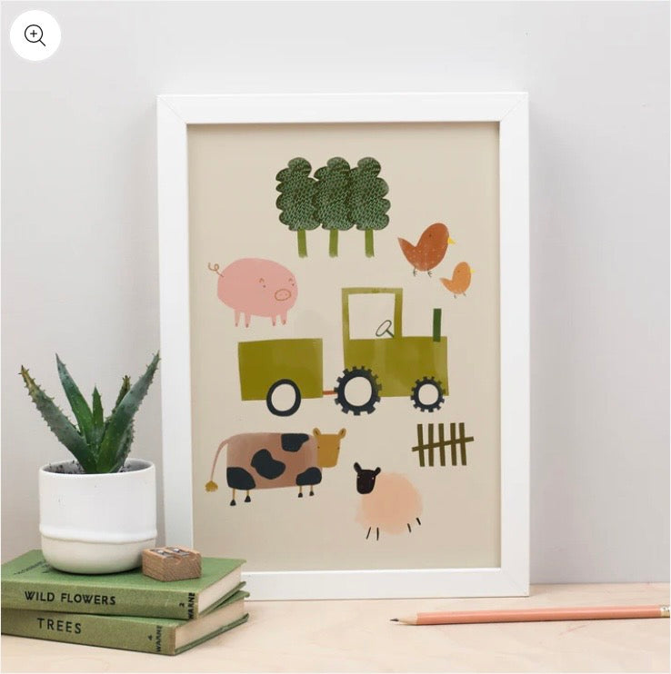 Plewsy Child’s Farmyard Print – A4 Sustainable British Wall Art | Stationery