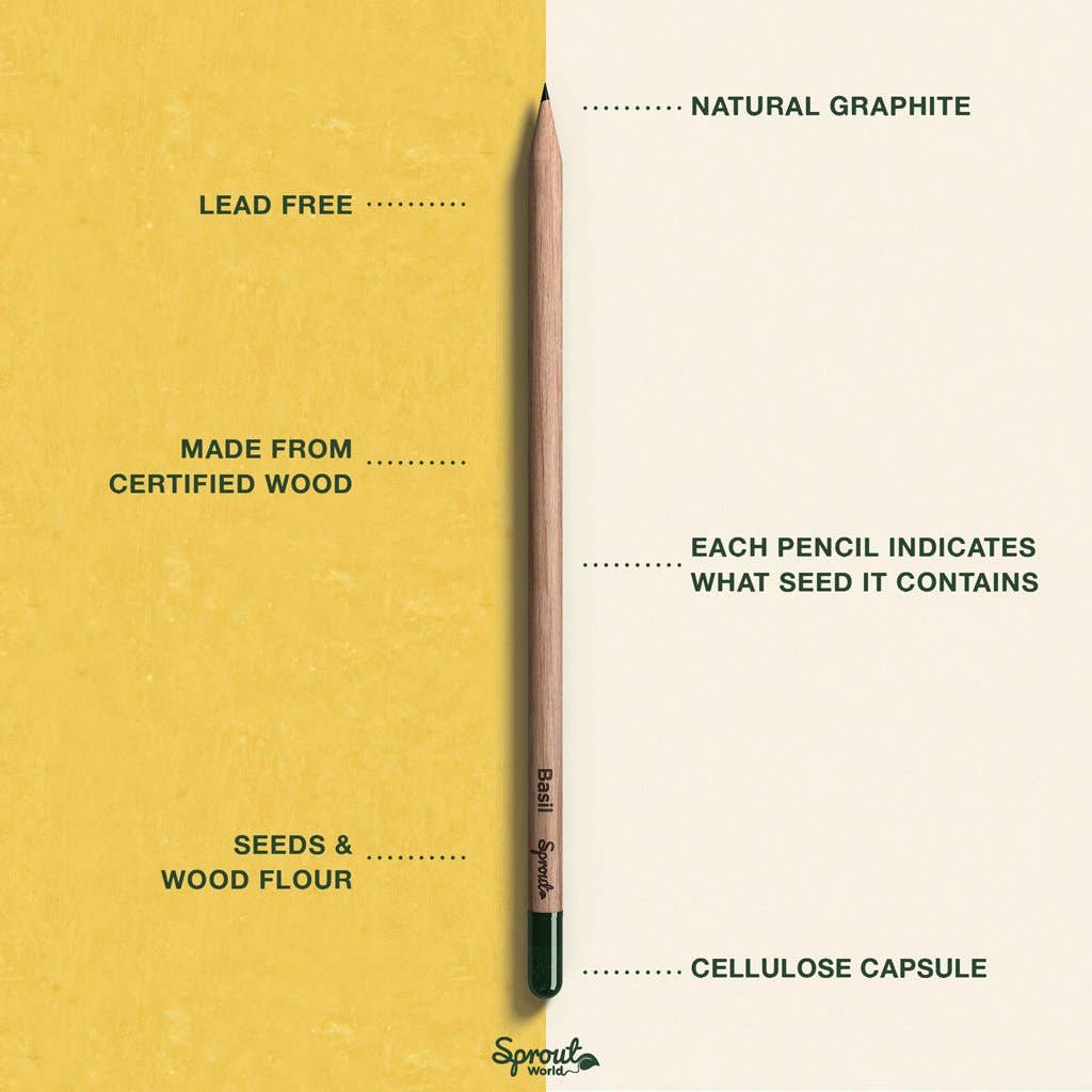 SproutWorld Plantable Pencils | Happy Bee · 5 Pack