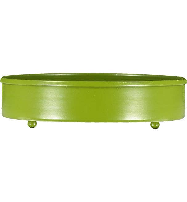Metal Candle Platter Small- Olive